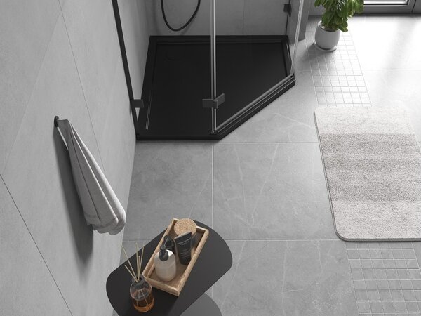 Mexen Flow slim petokutna tuš kada 80 x 80 cm, crni mat - 46P708080