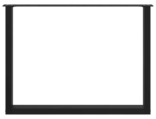Noge za blagovaonski stol U-oblik 3 kom Crne 100 x (72-73) cm Čelik - Crna 100 x (72-73) cm 3 1