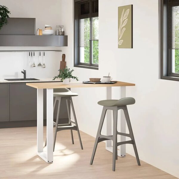Noge za barski stol U-oblika 2 kom Bijele 60 x (100-101) cm Čelik - Bijela 60 x (100-101) cm 2 1
