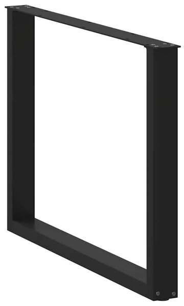 Noge za blagovaonski stol U-oblik 3 kom Crne 100 x (72-73) cm Čelik - Crna 100 x (72-73) cm 3 1