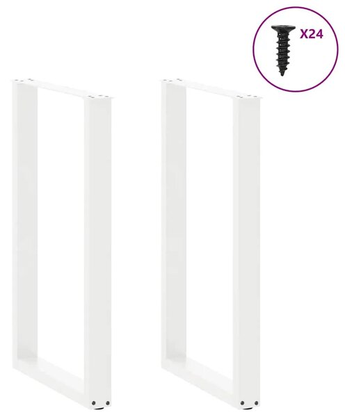 Noge za barski stol U-oblika 2 kom Bijele 60 x (100-101) cm Čelik - Bijela 60 x (100-101) cm 2 1
