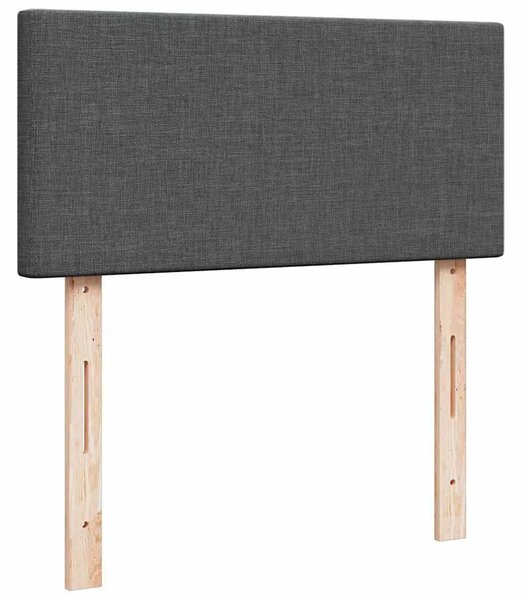 Otoman okvir kreveta s madraca tamnosivi 100x200cm tkanine - Tamno siva 100 x 200 cm Gladak dizajn Tamno siva