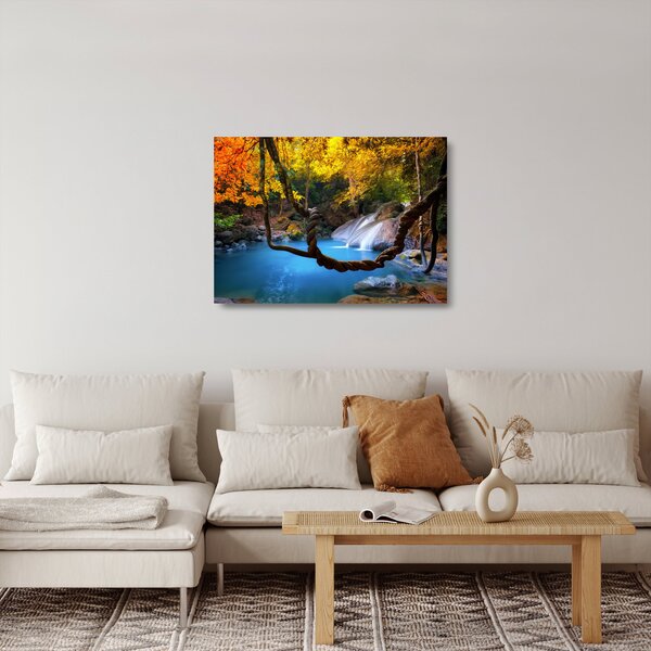Staklena slika - Slapovi u Aziji (70x50 cm)