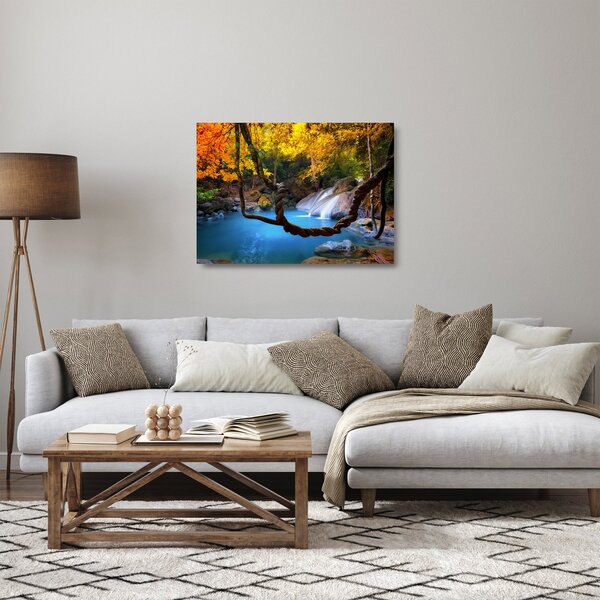 Staklena slika - Slapovi u Aziji (70x50 cm)