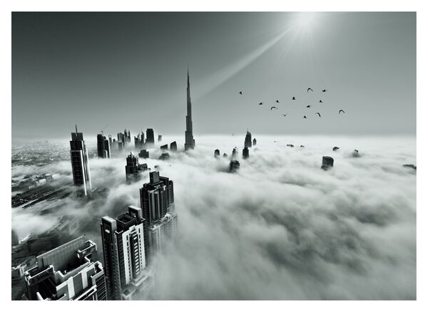 Staklena slika - Neboderi u Dubaiju (70x50 cm)