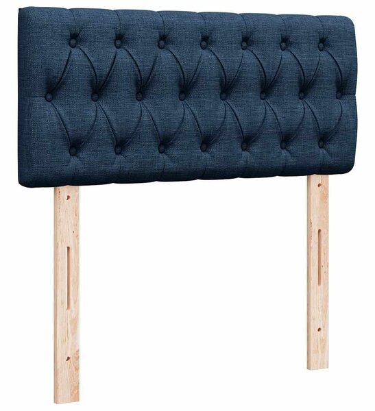 Otoman okvir kreveta s madraca plavi 90x190cm od tkanine - Plava 90 x 190 cm Dizajn s gumbima Plava
