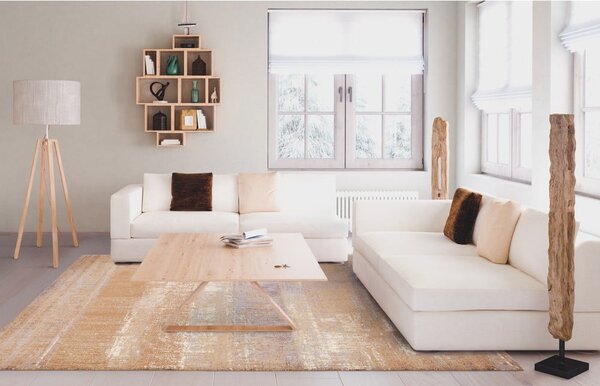 Smeđi vuneni tepih 100x180 cm Layers – Agnella