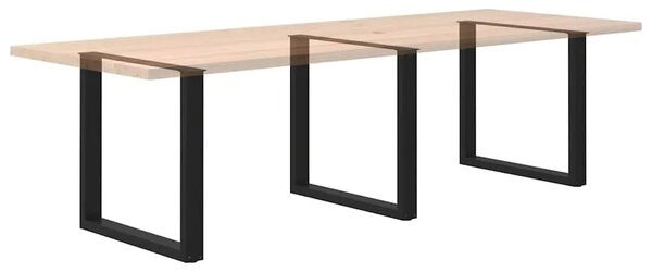Noge za blagovaonski stol U-oblik 3 kom Crne 90 x (72-73) cm Čelik - Crna 90 x (72-73) cm 3 1