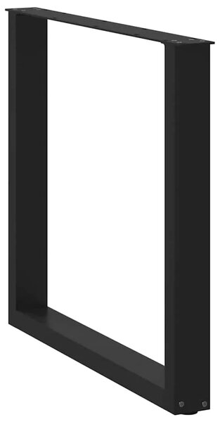 Noge za blagovaonski stol U-oblik 3 kom Crne 90 x (72-73) cm Čelik - Crna 90 x (72-73) cm 3 1