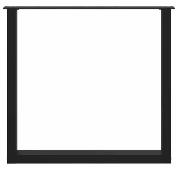 Noge za blagovaonski stol U-oblik 3 kom Crne 90 x (72-73) cm Čelik - Crna 90 x (72-73) cm 3 1