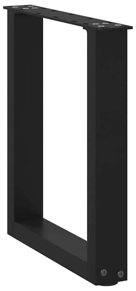 Noge za klub stolić U-oblik 2 kom Crne 38 x (42-43) cm Čelik - Crna 38 x (42-43) cm 2 1