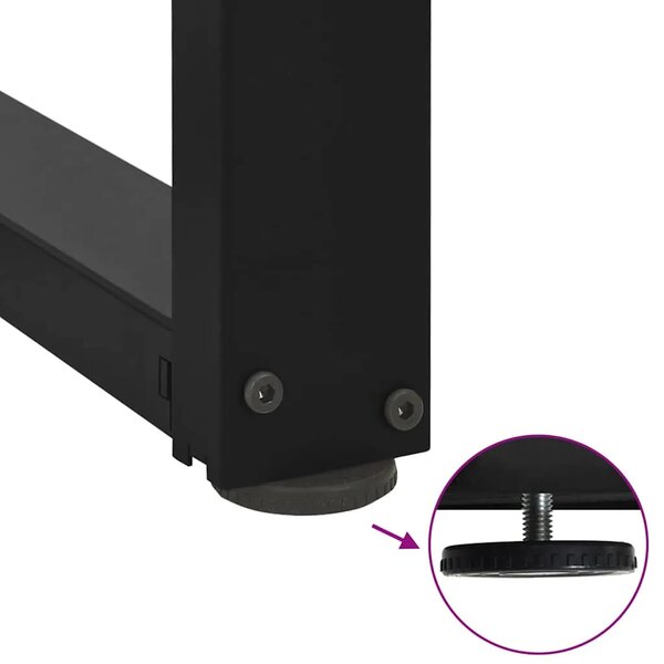 Noge za barski stol T-oblika 2 kom Crne 60x35x(100-101) cm Čelik - Crna 60 x 35 x (100-101) cm 2 1