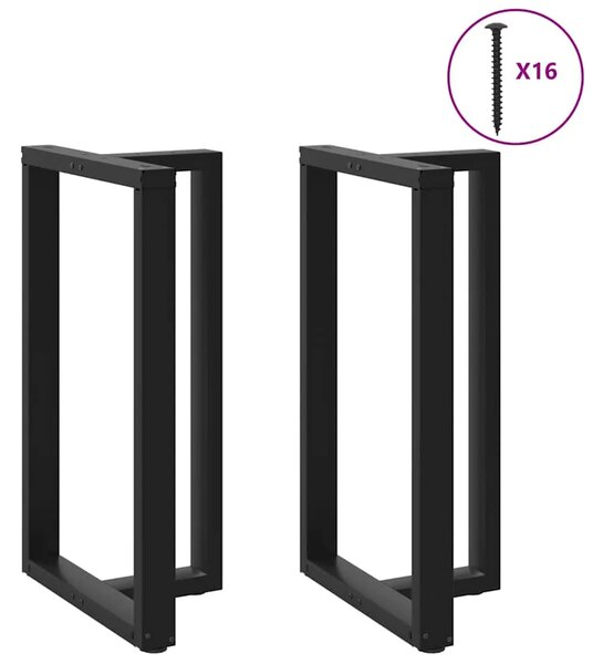 Noge za barski stol T-oblika 2 kom Crne 60x35x(100-101) cm Čelik - Crna 60 x 35 x (100-101) cm 2 1