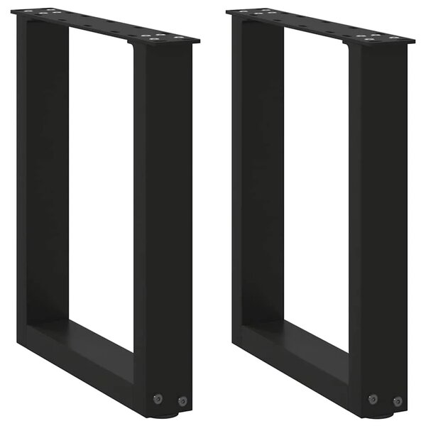 Noge za klub stolić U-oblik 2 kom Crne 38 x (42-43) cm Čelik - Crna 38 x (42-43) cm 2 1