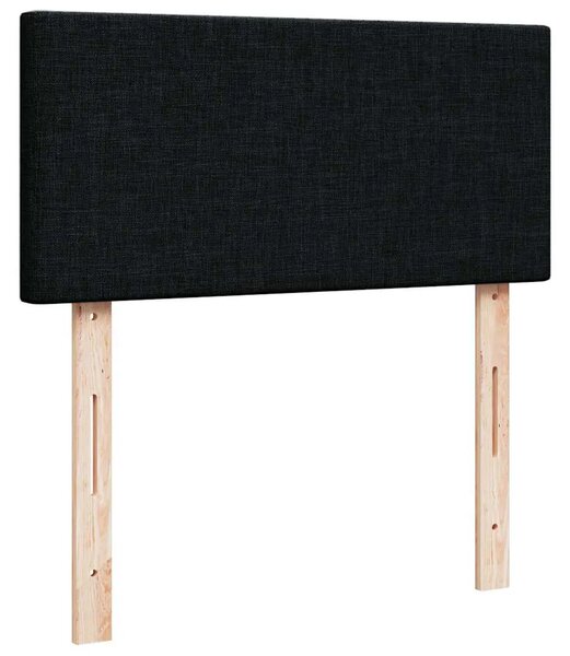 Otoman krevet s madracem crni 90x200 cm tkanine - Crna 90 x 200 cm Gladak dizajn Crna