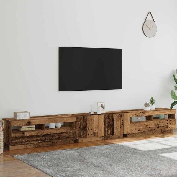 TV ormarić LED boja drva 300x35x40 cm konstruirano drvo - Staro drvo 1 Staro drvo