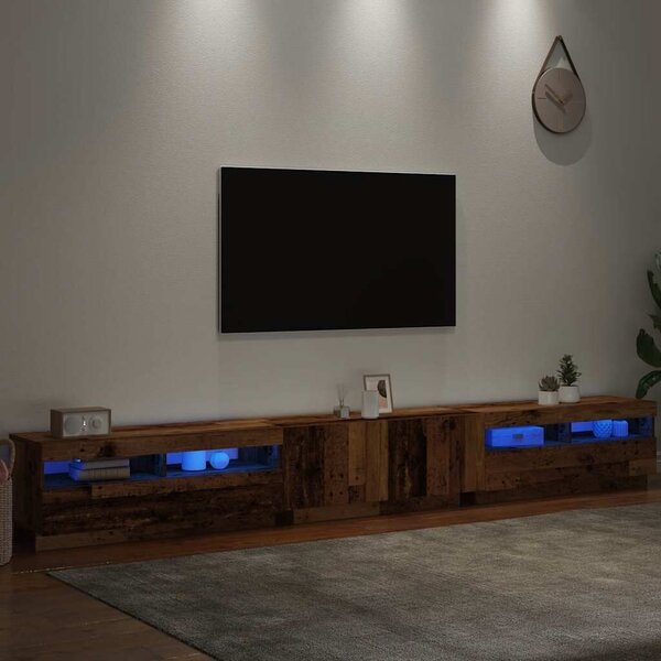 TV ormarić LED boja drva 300x35x40 cm konstruirano drvo - Staro drvo 1 Staro drvo