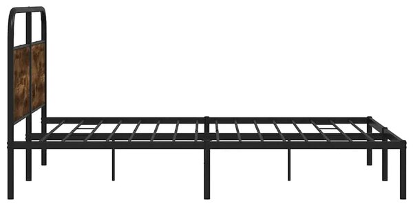 Okvir kreveta bez madraca dimljena boja hrasta 150x200cm drveni - Dimljeni hrast 150 x 200 cm s uzglavljem Dimljeni hrast