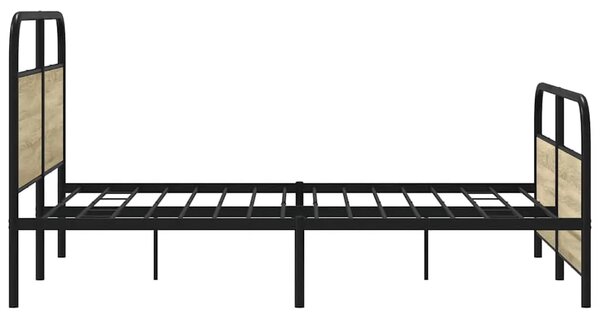 Metalni okvir kreveta bez madraca boja hrasta sonome 160x200 cm - sonoma hrast 160 x 200 cm s uzglavljem i podnožjem sonoma hras