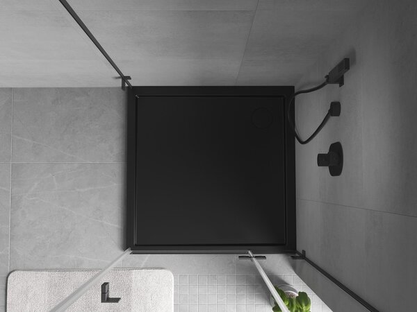 Mexen Flow kvadratni plitki tuš 85 x 85 cm, crni mat - 46S708585
