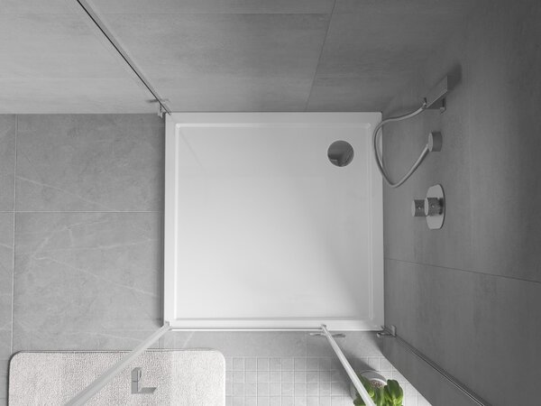 Mexen Flow kvadratni tuš kada slim 90 x 90 cm, bijeli sjaj - 46S109090