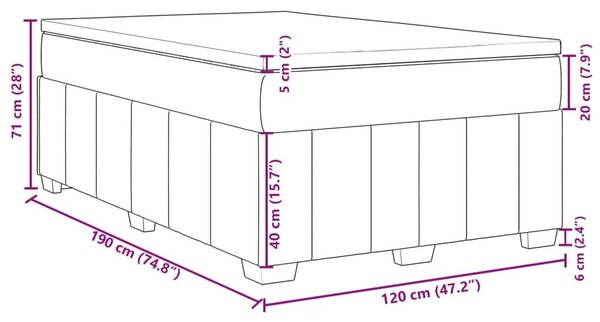Krevet box spring s madracem tamnosmeđi 120 x 190 cm od tkanine - Tamno smeđa 120 x 190 cm Tamno smeđa 120 x 190 cm