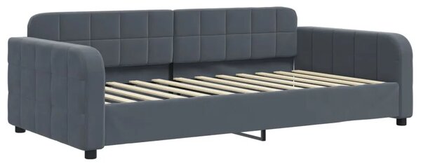 Dnevni krevet na razvlačenje i ladice tamnosivi 100 x 200 cm - Tamno siva 100 x 200 cm s krevetom na izvlačenje i ladicom Tamno