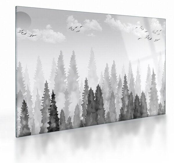 Staklena slika - Šumski vrhovi (70x50 cm)