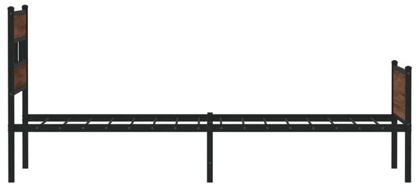 Okvir kreveta bez madraca smeđa boja hrasta 80x200 cm drveni - Smeđi hrast 80 x 200 cm s uzglavljem i visokim podnožjem Smeđi hr