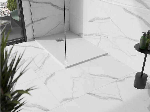 Mexen Stone+ pravokutna kompozitna tuš kada 90 x 80 cm, bijela - 44108090