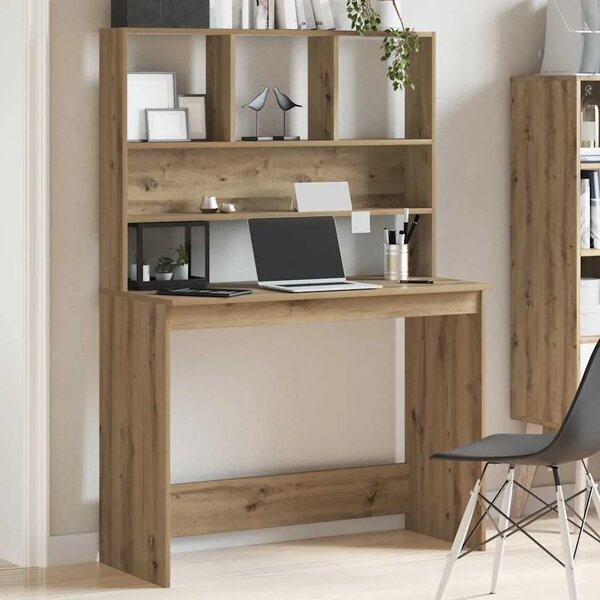 Radni stol s policama boja hrasta artisan 102x45x148 cm drveni - hrast artisan Hrast artisan