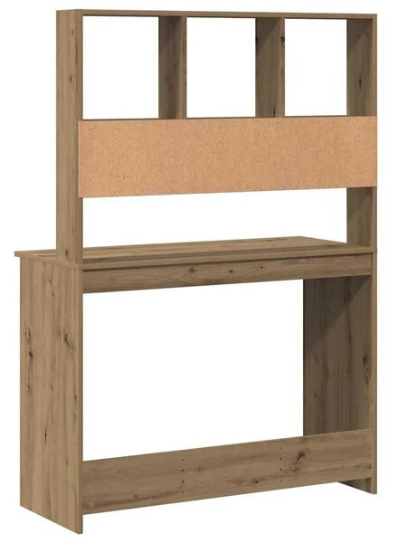 Radni stol s policama boja hrasta artisan 102x45x148 cm drveni - hrast artisan Hrast artisan