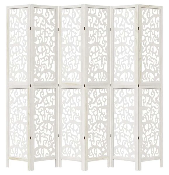 Paravan - Sobna pregrada s 6 panela bijela od masivnog drva paulovnije - 40 x 220 cm 1 6 40 x 220 cm
