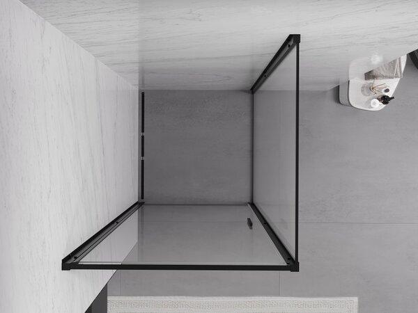Mexen Exo preklopna tuš kabina 90 x 90 cm, prozirna, crna - 817-090-090-70-00