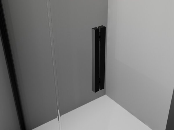 Mexen Exo petokutna zakretna tuš kabina 90 x 90 cm, prozirna, crna - 812-090-090-70-00
