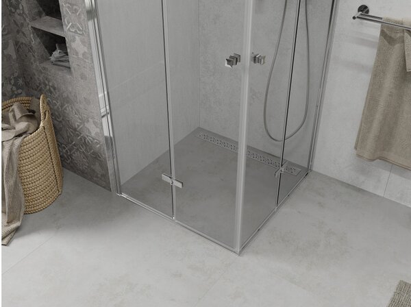 Mexen Lima Duo sklopiva tuš kabina 90 x 90 cm, prozirna, krom - 856-090-090-02-00