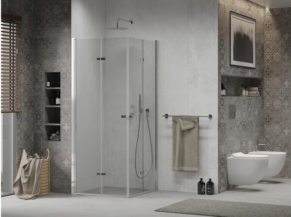 Mexen Lima Duo sklopiva tuš kabina 90 x 90 cm, prozirna, krom - 856-090-090-02-00