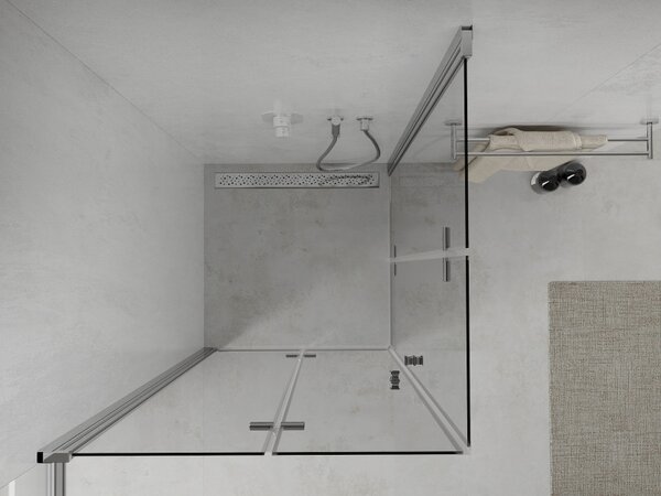 Mexen Lima Duo sklopiva tuš kabina 90 x 90 cm, prozirna, krom - 856-090-090-02-00
