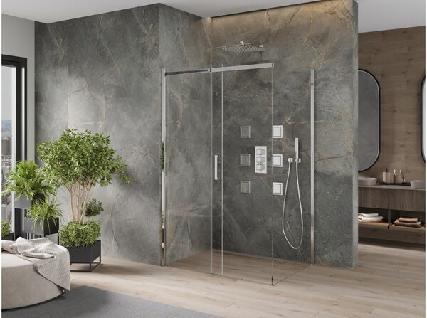 Mexen Omega klizna tuš kabina 100 x 80 cm, transparentna, krom - 825-100-080-01-00