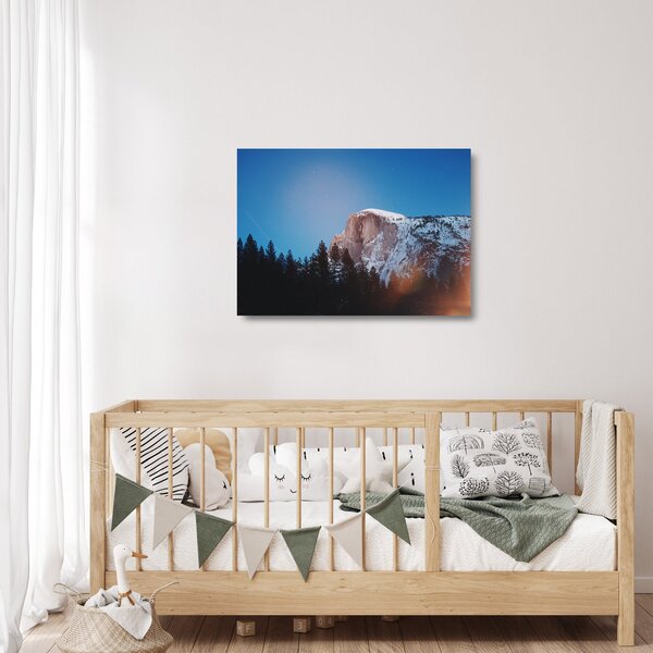 Staklena slika - Noćni planinski vrh (70x50 cm)