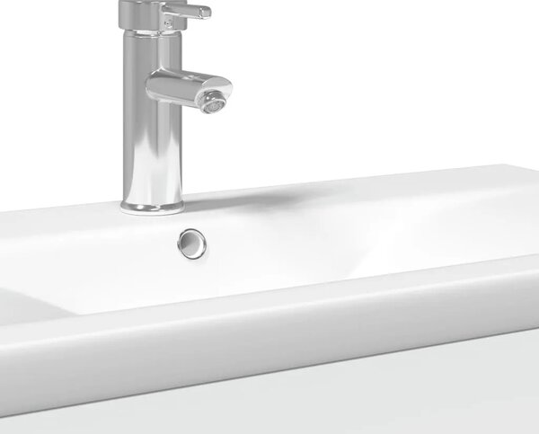Kupaonski ormarić s ugrađenim Lavabo - Umivaonikom bijeli - Bijela 80 x 38.5 x 48 cm 1 Sa slavinom