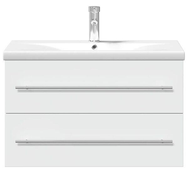 Kupaonski ormarić s ugrađenim Lavabo - Umivaonikom bijeli - Bijela 80 x 38.5 x 48 cm 1 Sa slavinom