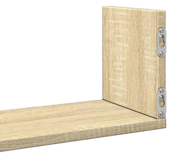 Zidne police 3 kom boja hrasta 80x18x18 cm konstruirano drvo - sonoma hrast 80 x 18 x 18 cm 1 1