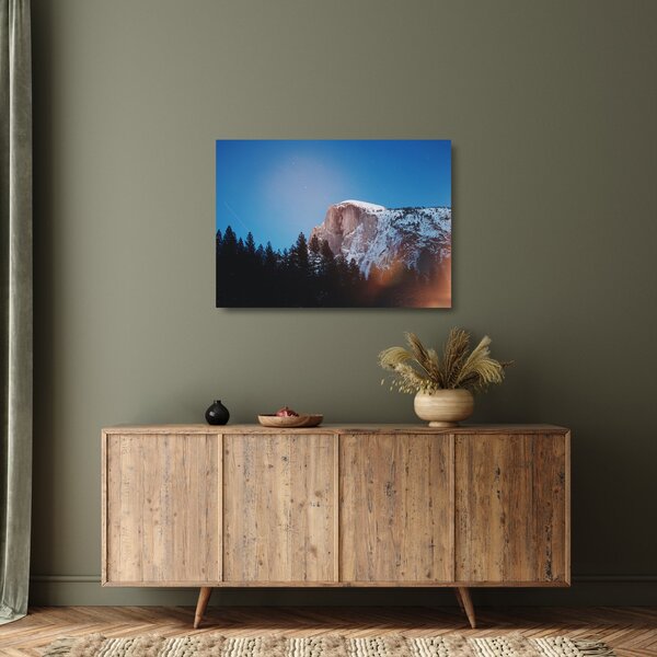 Staklena slika - Noćni planinski vrh (70x50 cm)