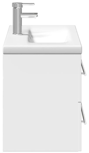 Kupaonski ormarić s ugrađenim Lavabo - Umivaonikom bijeli - Bijela 80 x 38.5 x 48 cm 1 Sa slavinom