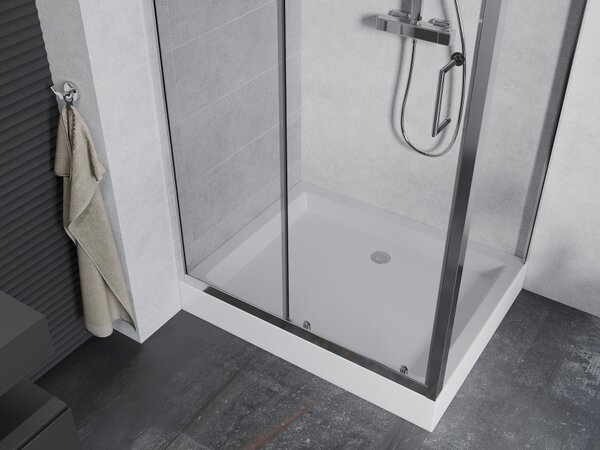 Mexen Apia klizni tuš sa kliznim vratima 100 x 80 cm, proziran, krom + Rio tuš kada - 840-100-080-01-00-4510