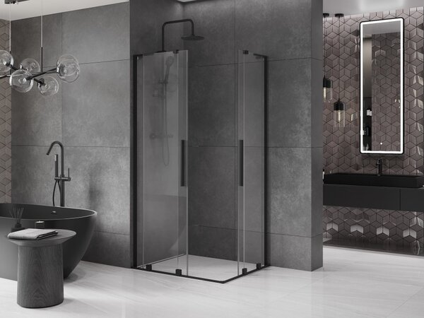 Mexen Velar L Duo klizni tuš kabina 100 x 90 cm, prozirna, crna - 871-100-090-02-03-70