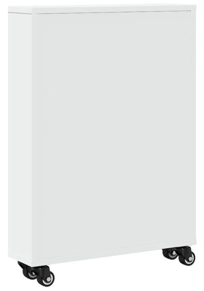 Uska kolica za pohranu bijela 48x13x68 cm od konstruiranog drva - Bijela 1 Bijela