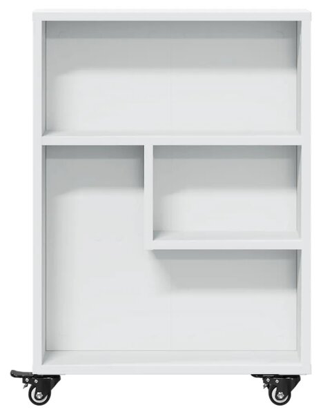 Uska kolica za pohranu bijela 48x13x68 cm od konstruiranog drva - Bijela 1 Bijela