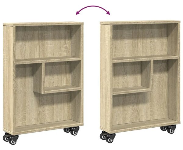 Uska kolica za odlaganje Sonoma hrast 48x13x68 cm Konstruirano drvo - sonoma hrast 1 Sonoma hrast
